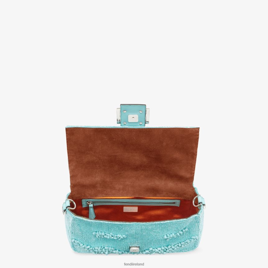 Fendi Women Re-Edition Bag In Stones And Beads R06TFR782 Accessories Light blue