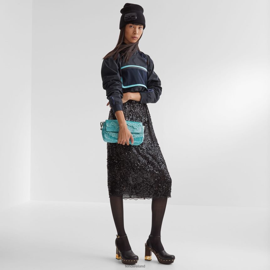 Fendi Women Re-Edition Bag In Stones And Beads R06TFR782 Accessories Light blue