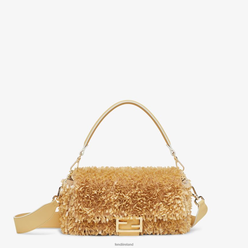 Fendi Women Sand-Leather And Sequin Bag R06TFR672 Accessories Beige