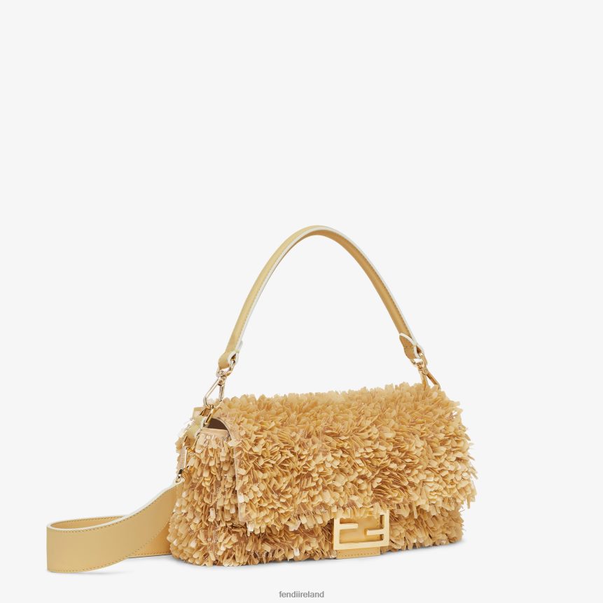 Fendi Women Sand-Leather And Sequin Bag R06TFR672 Accessories Beige