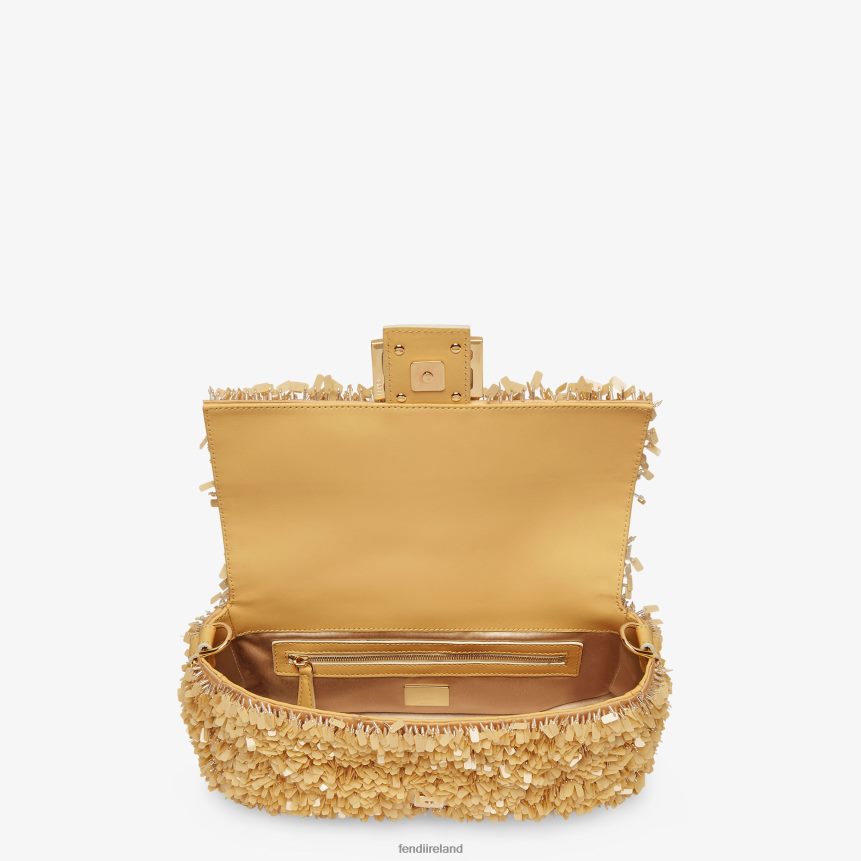 Fendi Women Sand-Leather And Sequin Bag R06TFR672 Accessories Beige