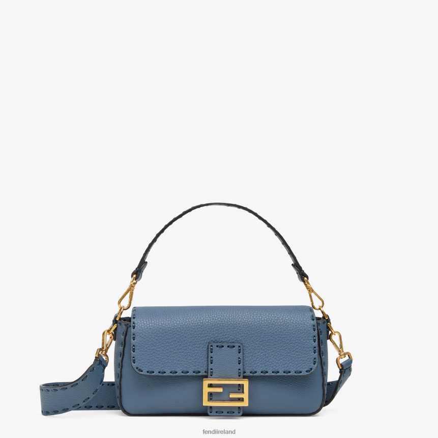 Fendi Women Selleria Bag With Oversize Topstitching R06TFR697 Accessories Blue