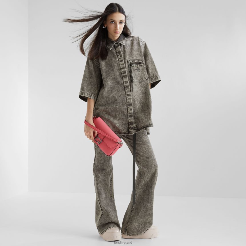 Fendi Women Selleria Bag With Oversize Topstitching R06TFR708 Accessories Pink