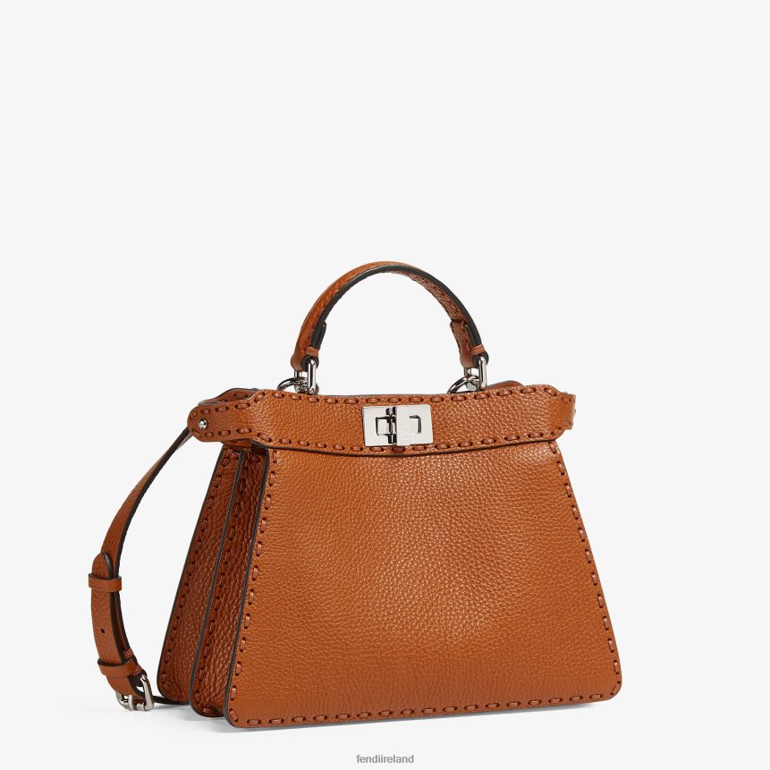 Fendi Women Selleria Bag With Oversized Topstitching R06TFR612 Accessories Brown