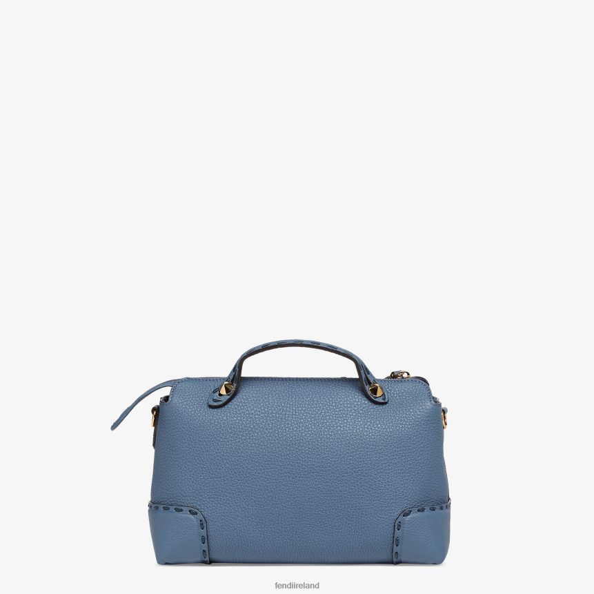 Fendi Women Selleria Boston Bag With Oversize Topstitching R06TFR745 Accessories Blue