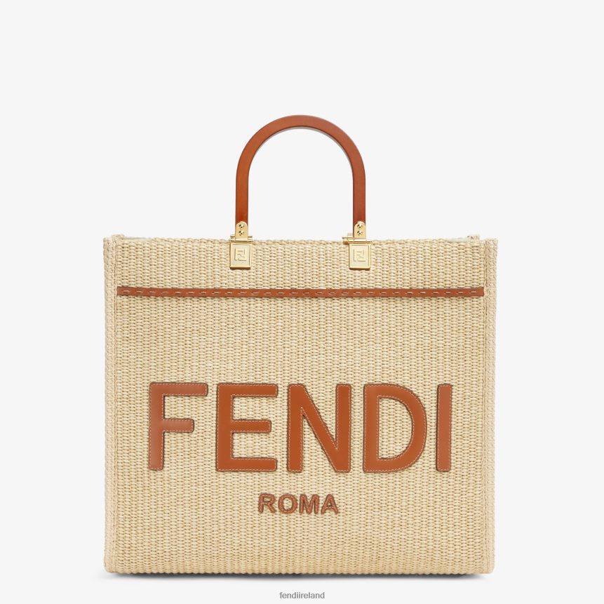 Fendi Women Shopper In Natural Straw R06TFR594 Accessories Beige