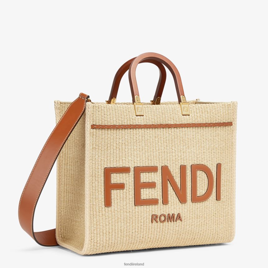 Fendi Women Shopper In Natural Straw R06TFR594 Accessories Beige