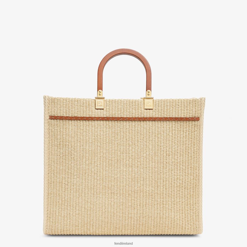 Fendi Women Shopper In Natural Straw R06TFR594 Accessories Beige