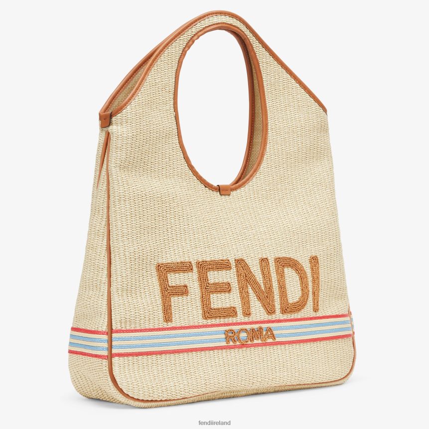 Fendi Women Shopper In Natural Straw R06TFR596 Accessories Beige