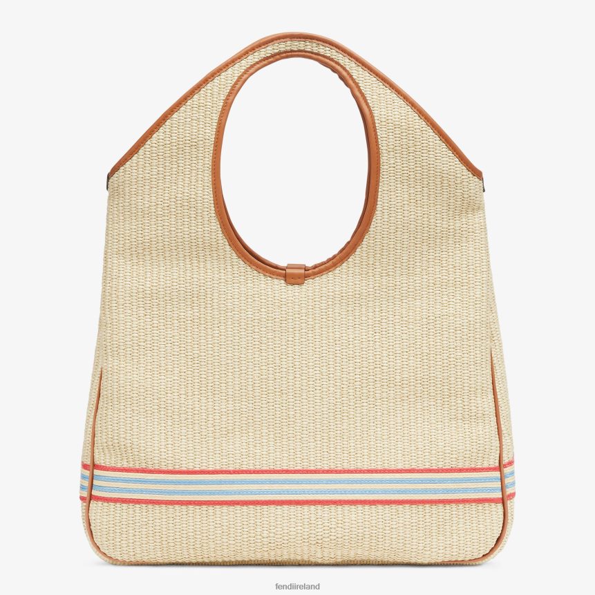 Fendi Women Shopper In Natural Straw R06TFR596 Accessories Beige