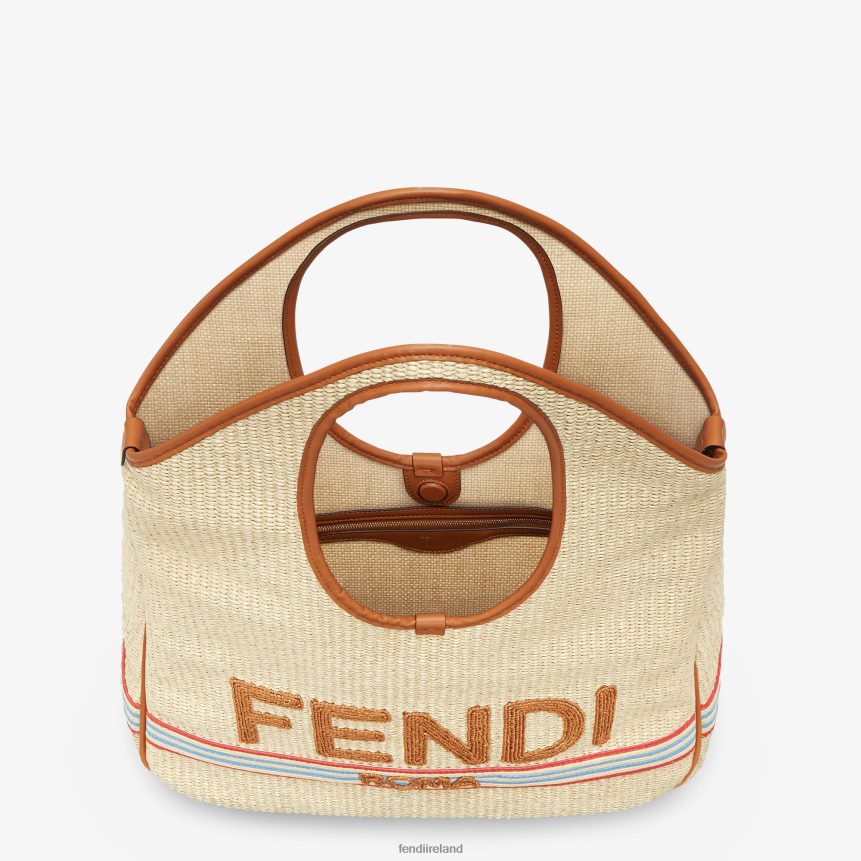 Fendi Women Shopper In Natural Straw R06TFR596 Accessories Beige