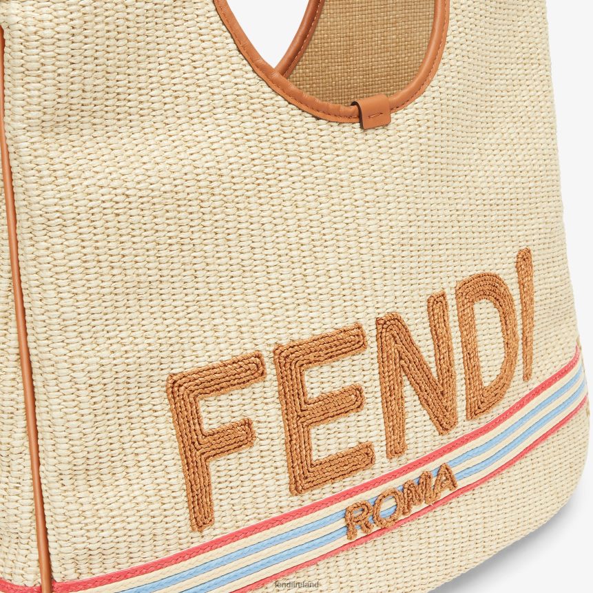 Fendi Women Shopper In Natural Straw R06TFR596 Accessories Beige
