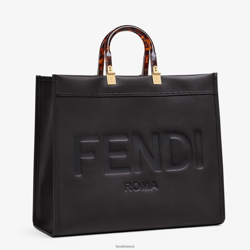 Fendi Women Sunshine Large Leather Shopper R06TFR581 Accessories Black