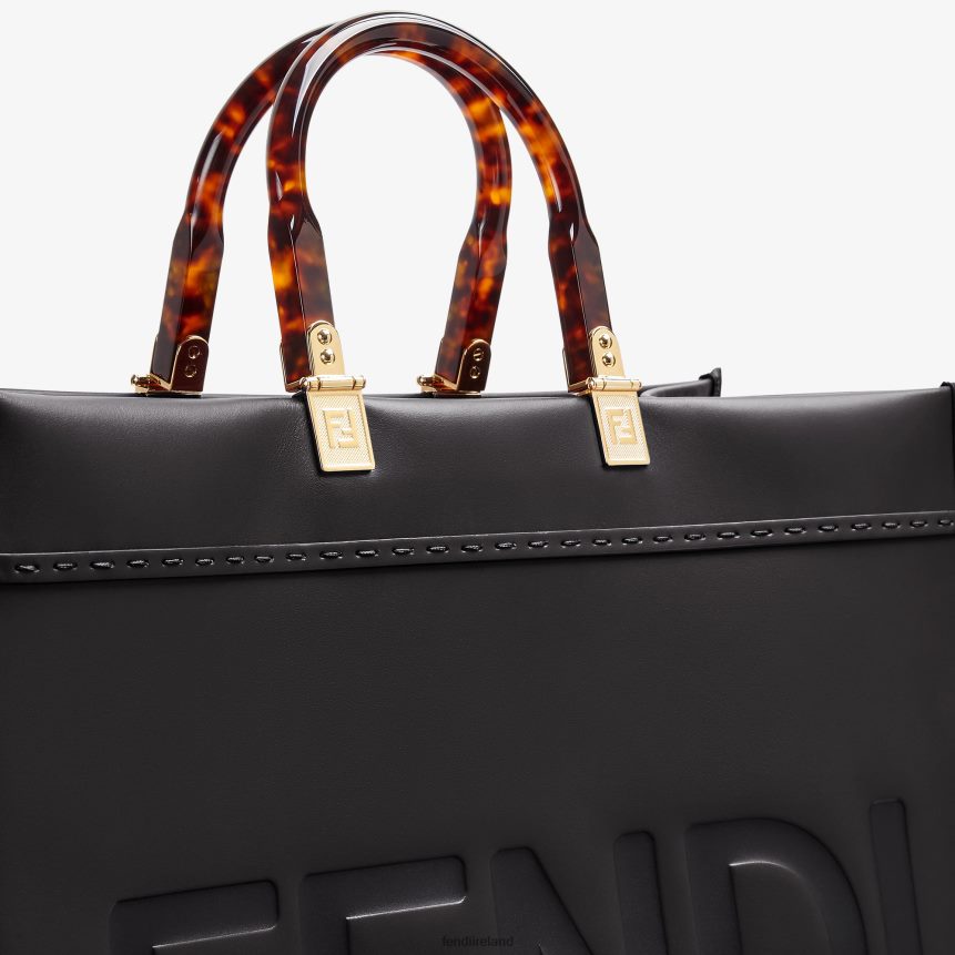 Fendi Women Sunshine Large Leather Shopper R06TFR581 Accessories Black