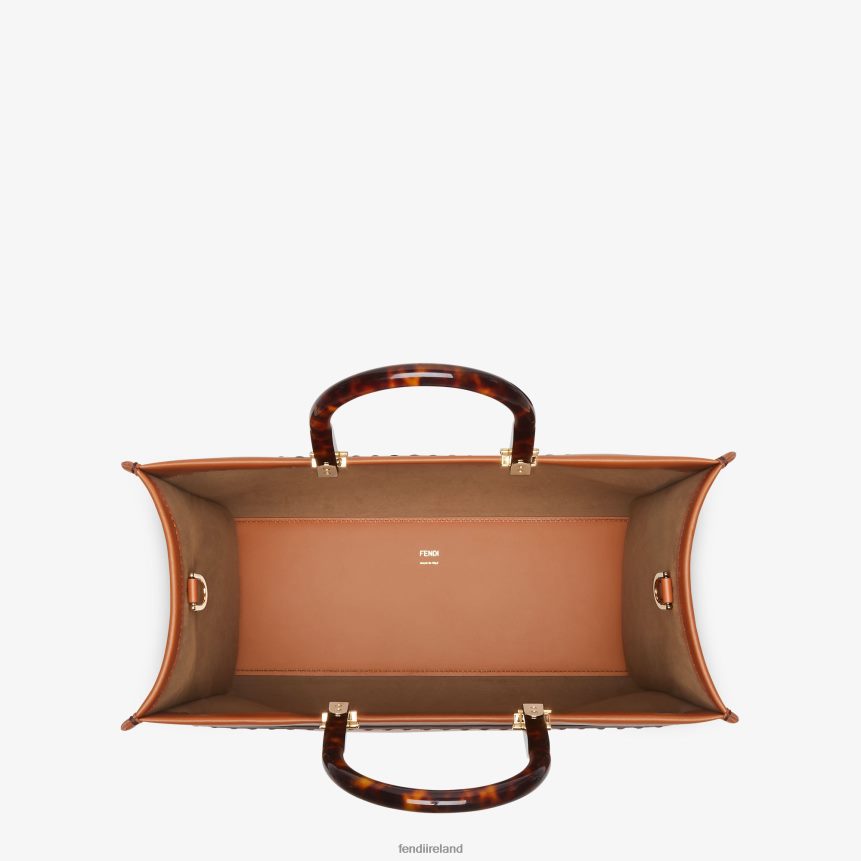Fendi Women Sunshine Medium Leather Shopper R06TFR523 Accessories Brown