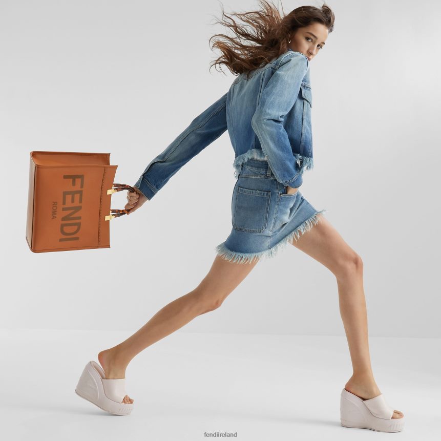 Fendi Women Sunshine Medium Leather Shopper R06TFR523 Accessories Brown