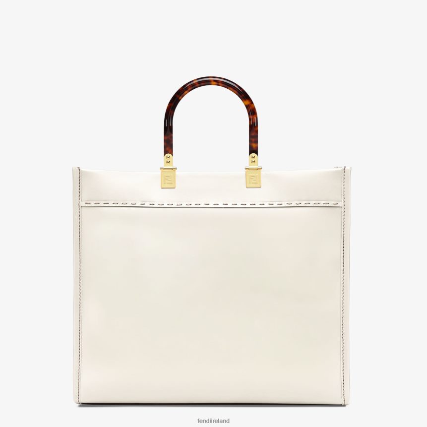 Fendi Women Sunshine Medium Leather Shopper R06TFR643 Accessories White