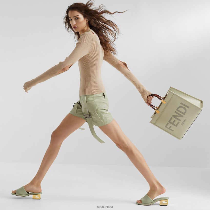 Fendi Women Sunshine Medium Leather Shopper R06TFR724 Accessories Green