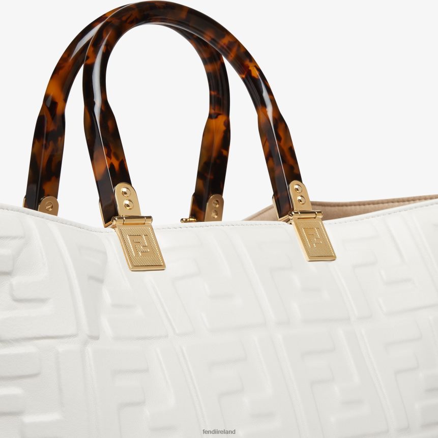 Fendi Women Sunshine Medium Leather Shopper R06TFR764 Accessories White