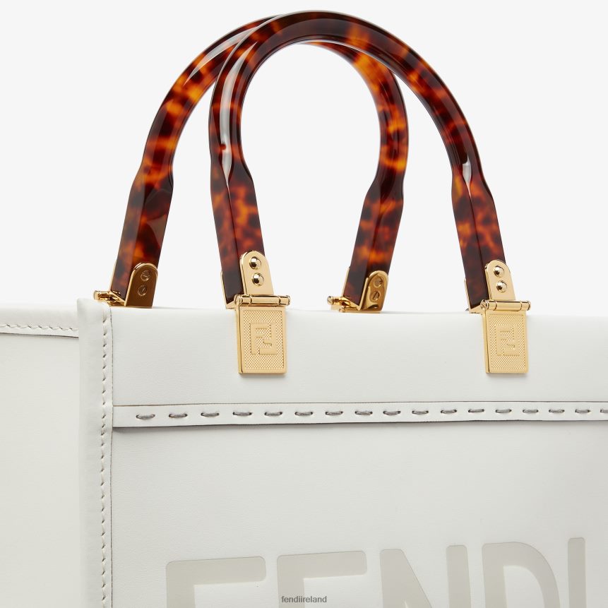 Fendi Women Sunshine Small Leather Shopper R06TFR642 Accessories White