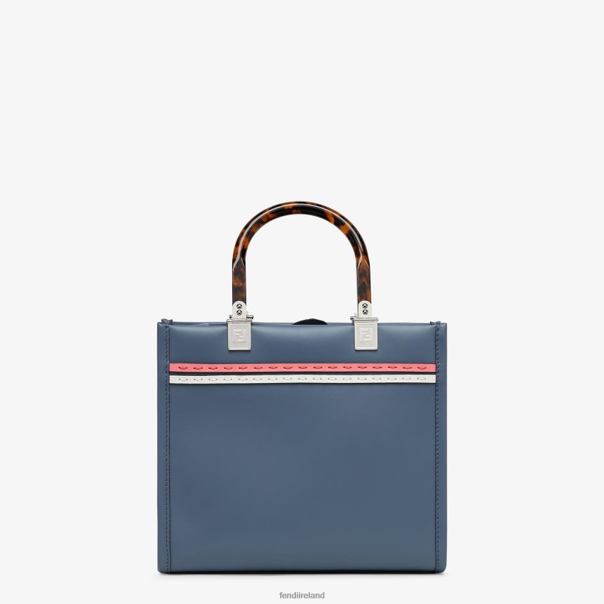 Fendi Women Sunshine Small Leather Shopper R06TFR644 Accessories Blue