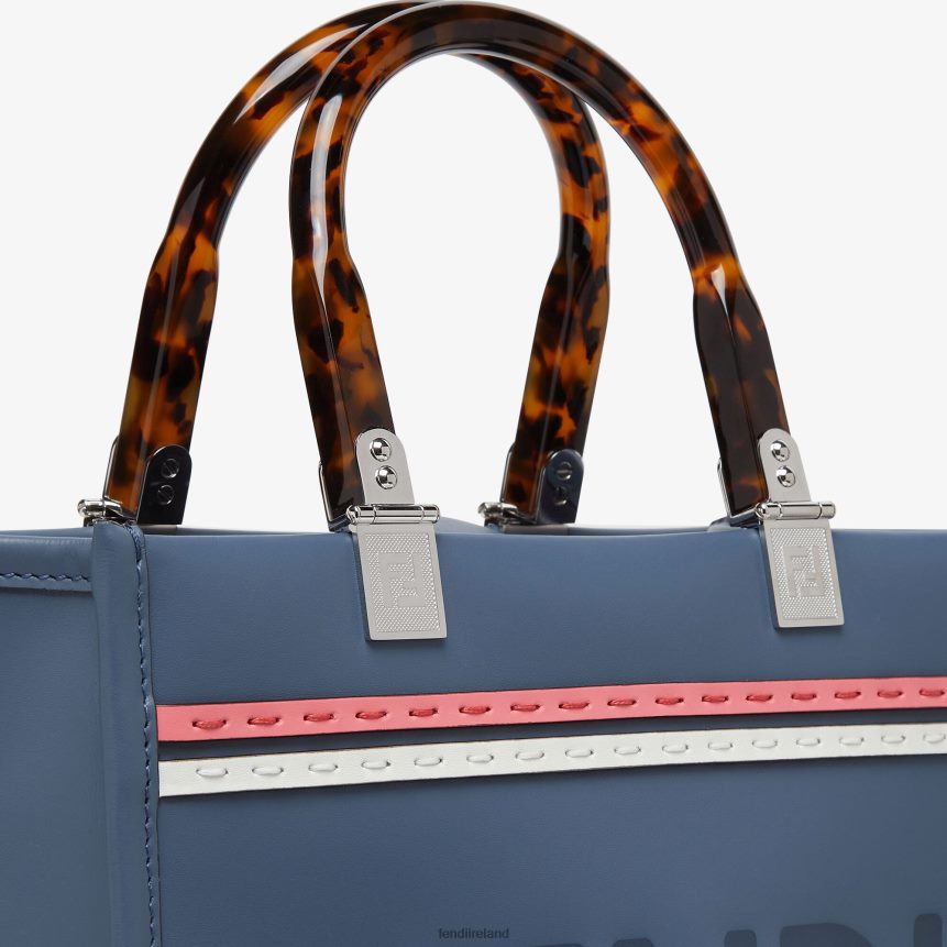 Fendi Women Sunshine Small Leather Shopper R06TFR644 Accessories Blue