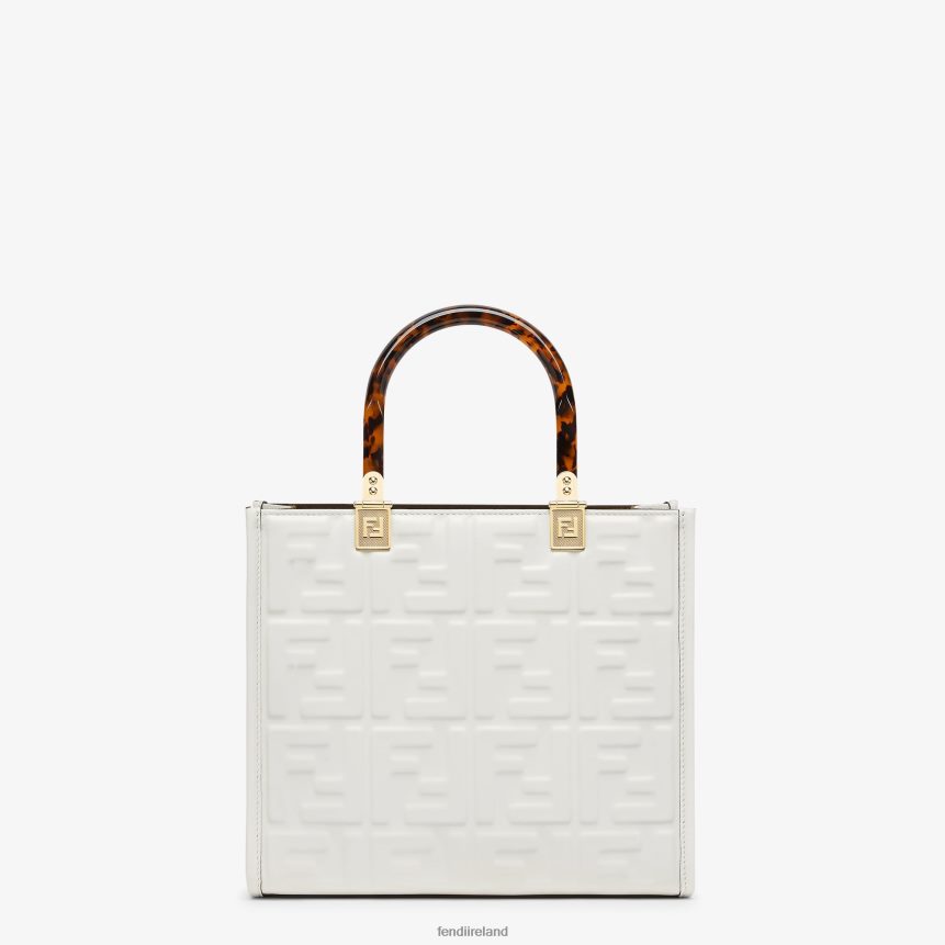 Fendi Women Sunshine Small Leather Shopper R06TFR694 Accessories White