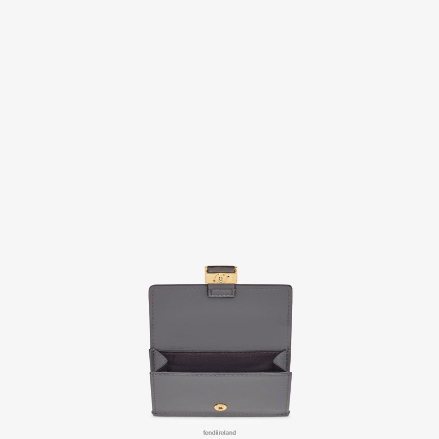 Fendi Women FF Nappa Leather Card Holder R06TFR1533 Accessories Gray