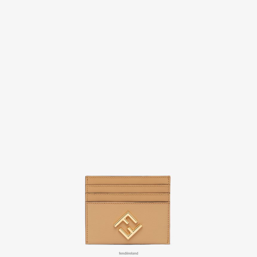 Fendi Women Leather Flat Card Holder R06TFR1430 Accessories Brown