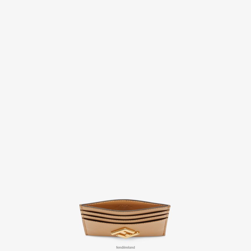 Fendi Women Leather Flat Card Holder R06TFR1430 Accessories Brown