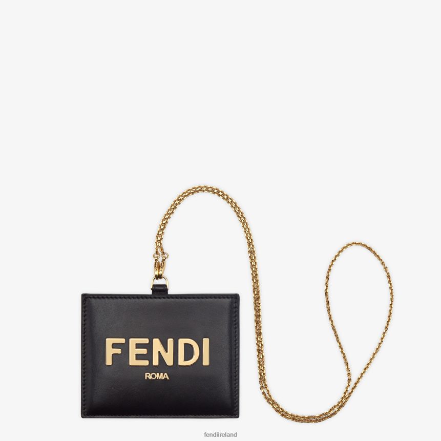 Fendi Women Leather Name Badge R06TFR1445 Accessories Black