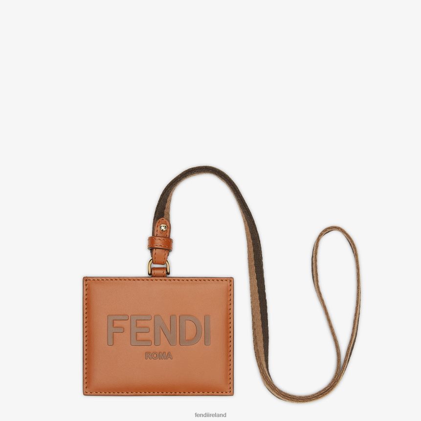 Fendi Women Leather Name Badge R06TFR1555 Accessories Brown