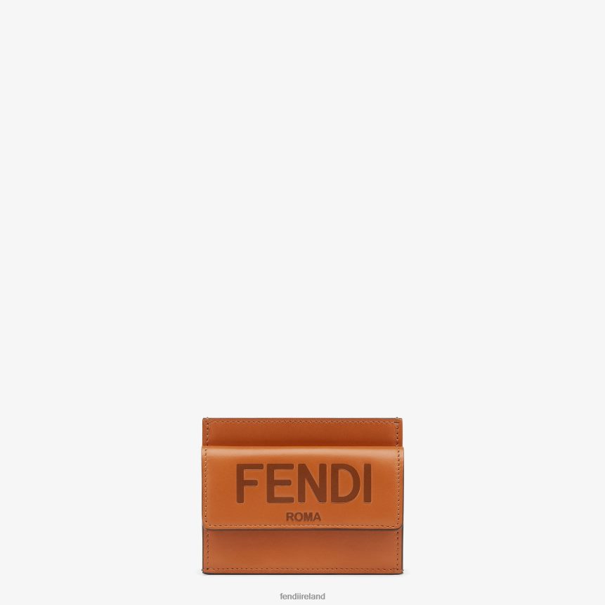 Fendi Women Roma Leather Card Holder R06TFR1556 Accessories Brown