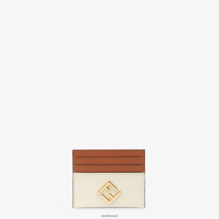 Fendi Women Two-Tone And Camellia Leather Flat Card Holder R06TFR1429 Accessories Multicolor