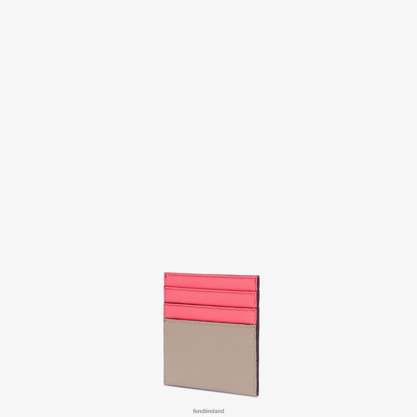 Fendi Women Two-Tone And Dove Leather Flat Card Holder R06TFR1473 Accessories Pink