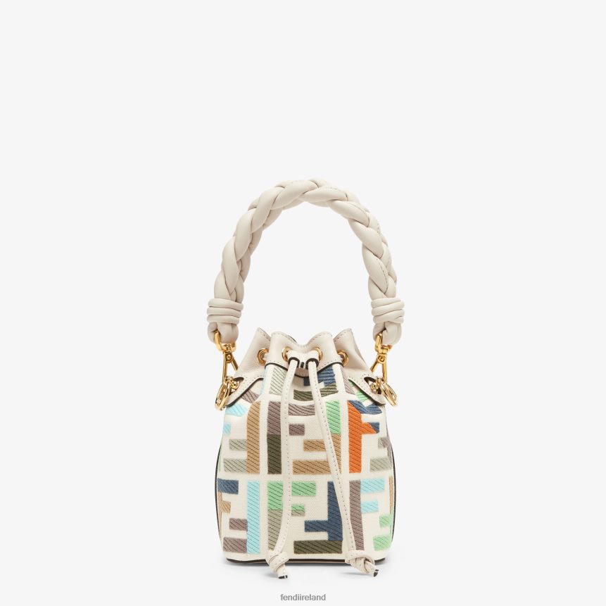 Fendi Women Canvas Mini-Bag With FF Embroidery R06TFR595 Accessories Multicolor