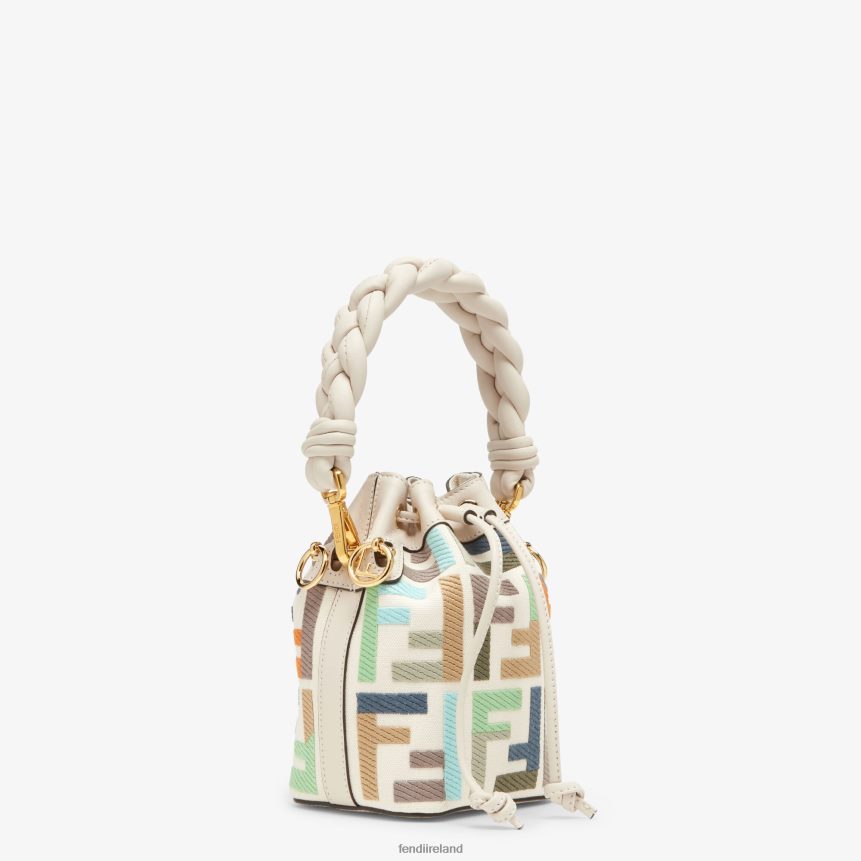 Fendi Women Canvas Mini-Bag With FF Embroidery R06TFR595 Accessories Multicolor