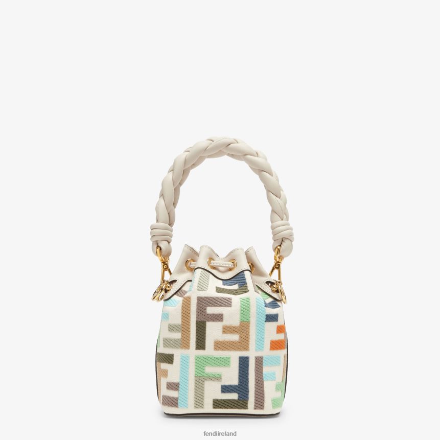 Fendi Women Canvas Mini-Bag With FF Embroidery R06TFR595 Accessories Multicolor