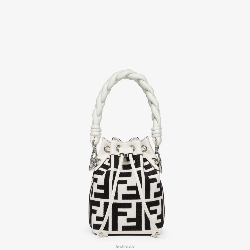 Fendi Women Canvas Mini-Bag With FF Embroidery R06TFR701 Accessories White