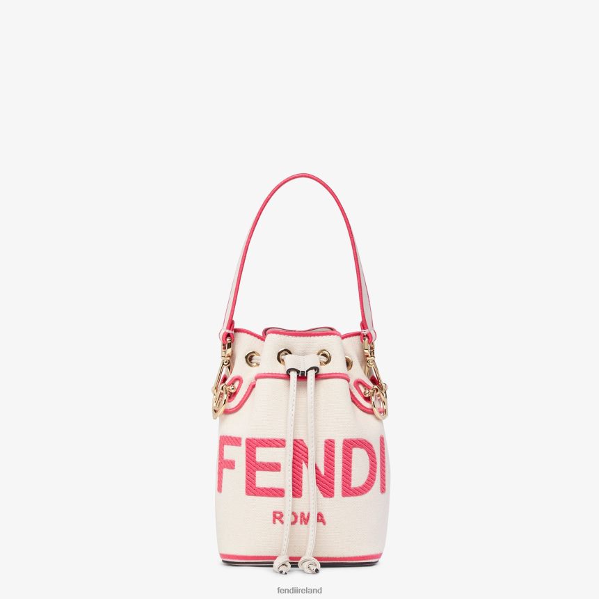 Fendi Women Canvas Mini-Bag With Roma Embroidery R06TFR750 Accessories Beige