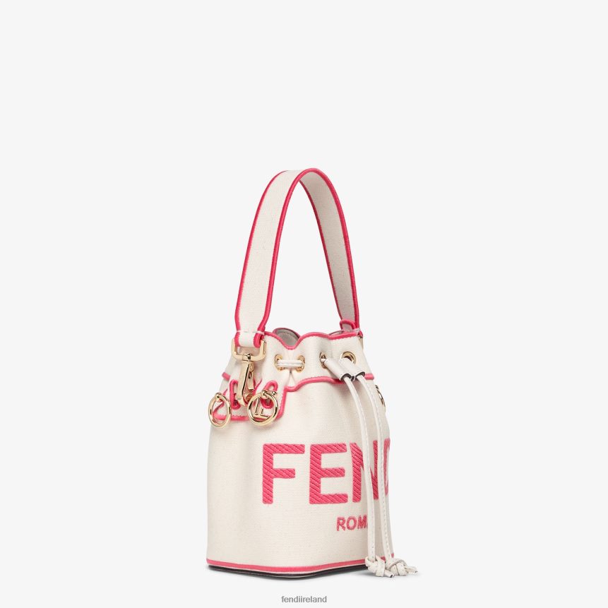 Fendi Women Canvas Mini-Bag With Roma Embroidery R06TFR750 Accessories Beige