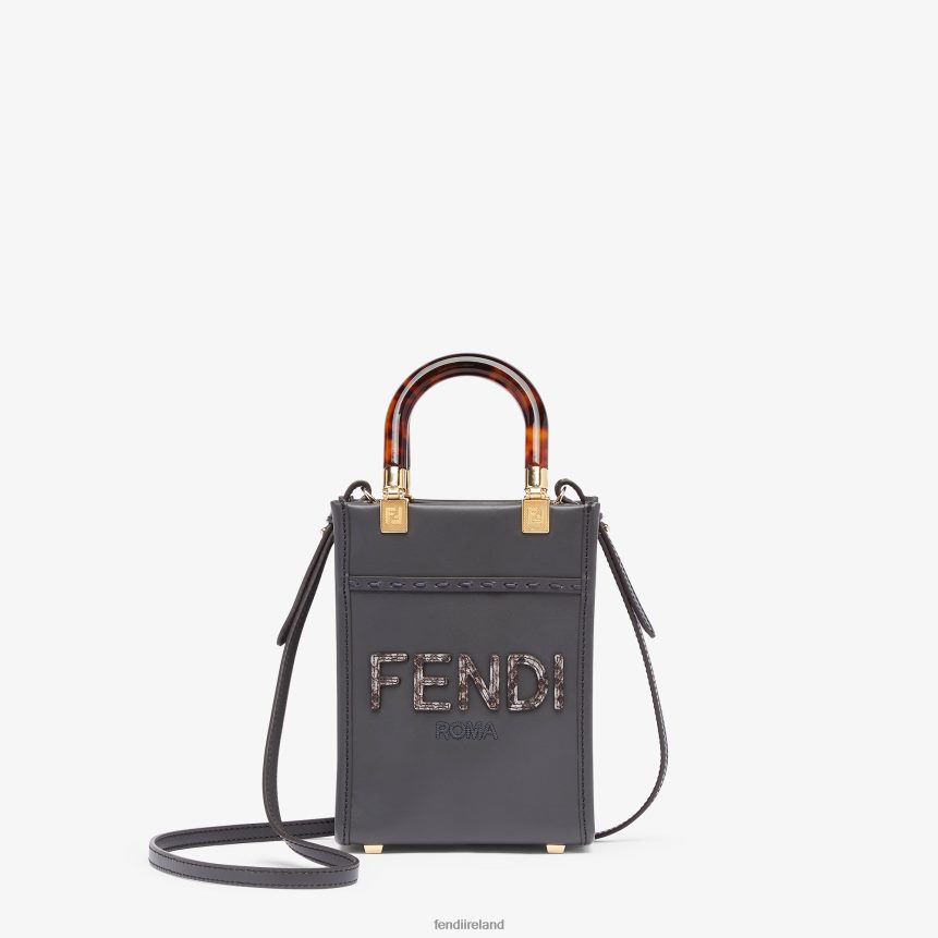 Fendi Women Leather And Elaphe Mini-Bag R06TFR843 Accessories Gray