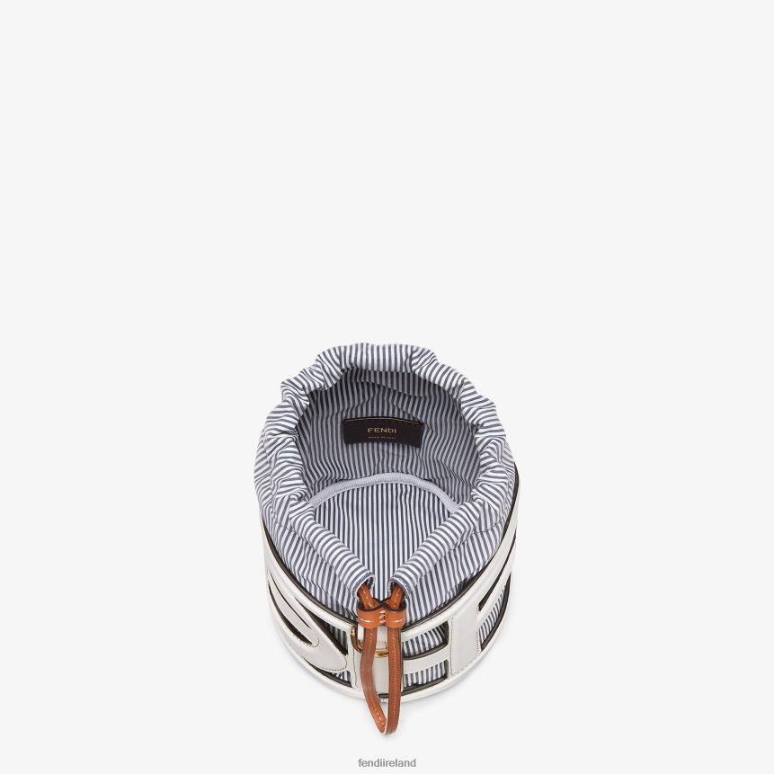 Fendi Women Leather And Striped Fabric Mini-Bag R06TFR614 Accessories White