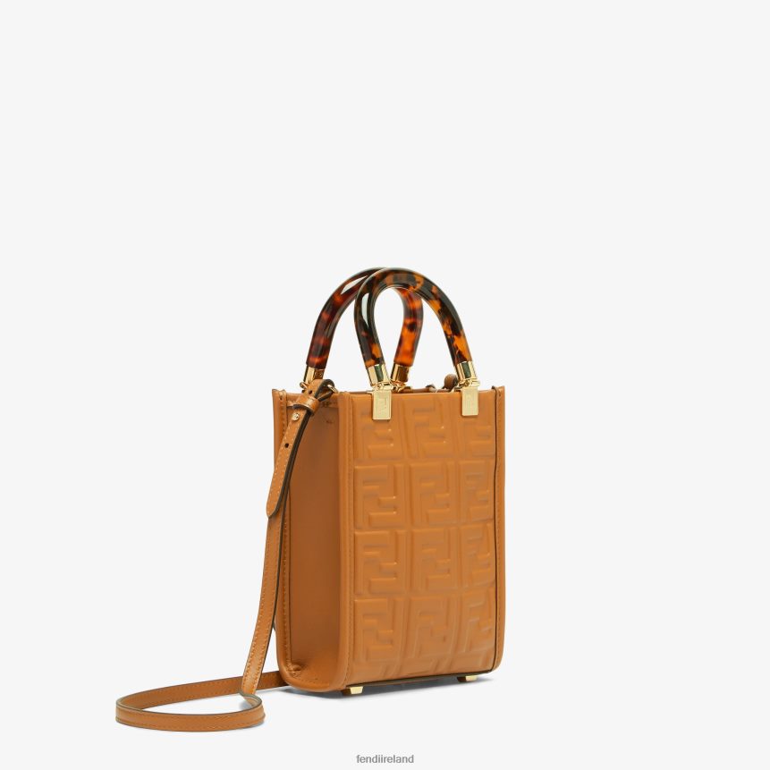 Fendi Women Leather Mini-Bag With FF Motif R06TFR757 Accessories Brown