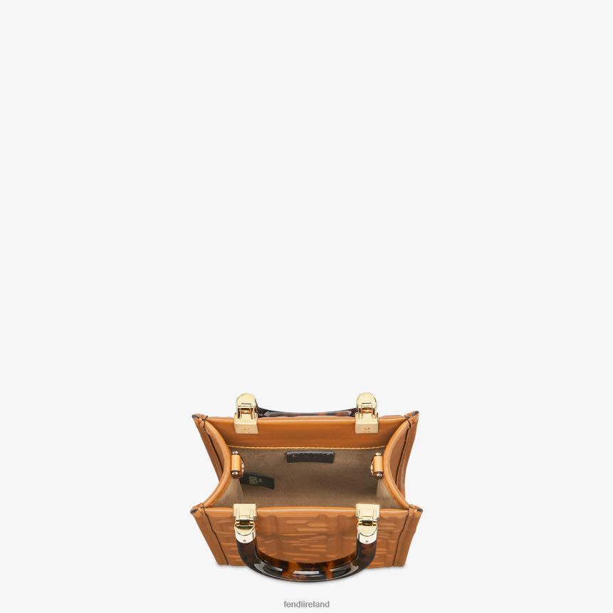 Fendi Women Leather Mini-Bag With FF Motif R06TFR757 Accessories Brown