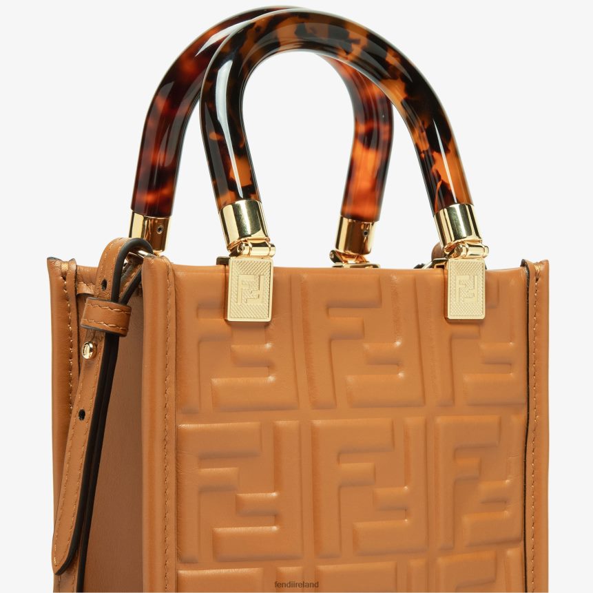 Fendi Women Leather Mini-Bag With FF Motif R06TFR757 Accessories Brown