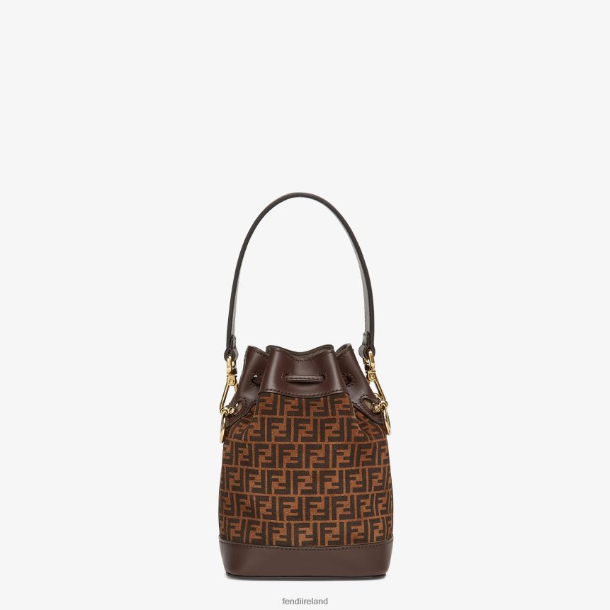 Fendi Women Leather Mini-Bag With FF Print R06TFR881 Accessories Brown