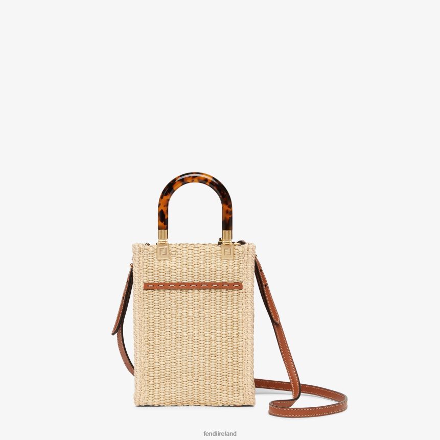 Fendi Women Natural Straw Mini-Bag R06TFR641 Accessories Beige