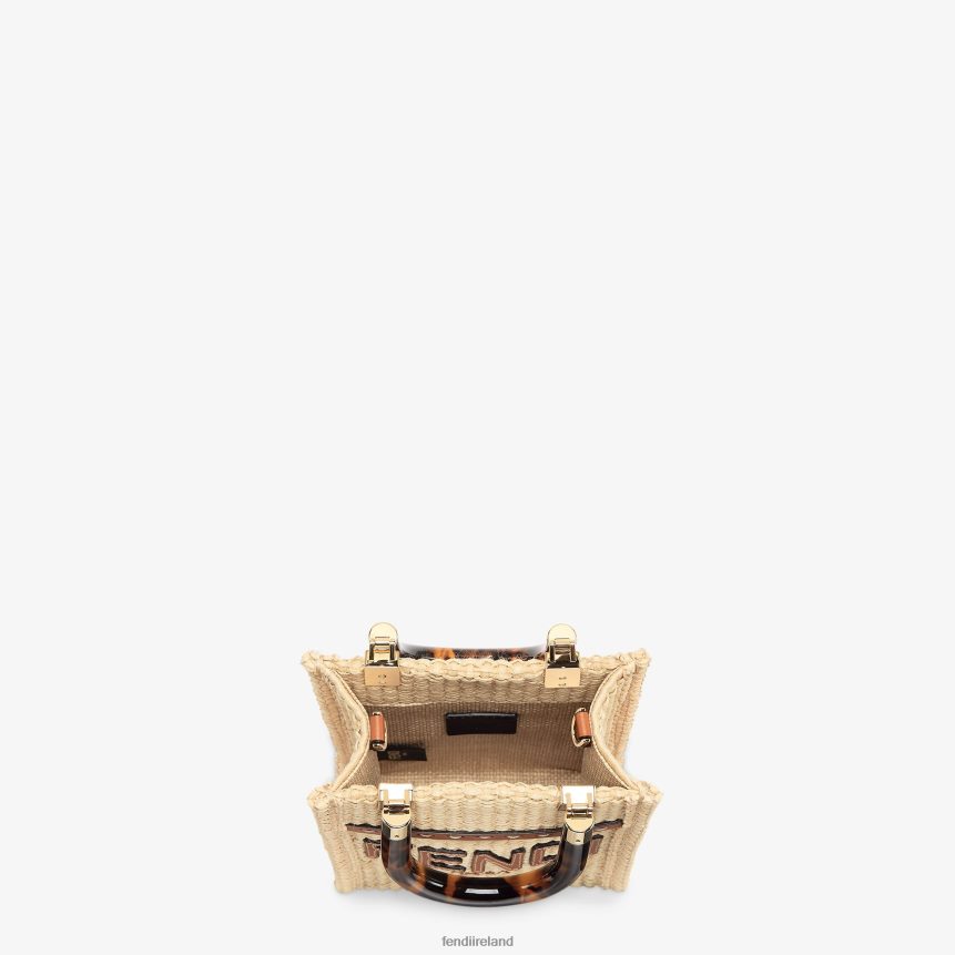 Fendi Women Natural Straw Mini-Bag R06TFR641 Accessories Beige