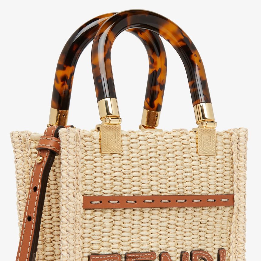 Fendi Women Natural Straw Mini-Bag R06TFR641 Accessories Beige
